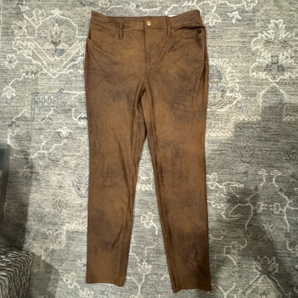 Chico's Pants - Chico's Sz 00R- US size 2 Regulat- Rich Brown Faux Suede Trousers- new with tags